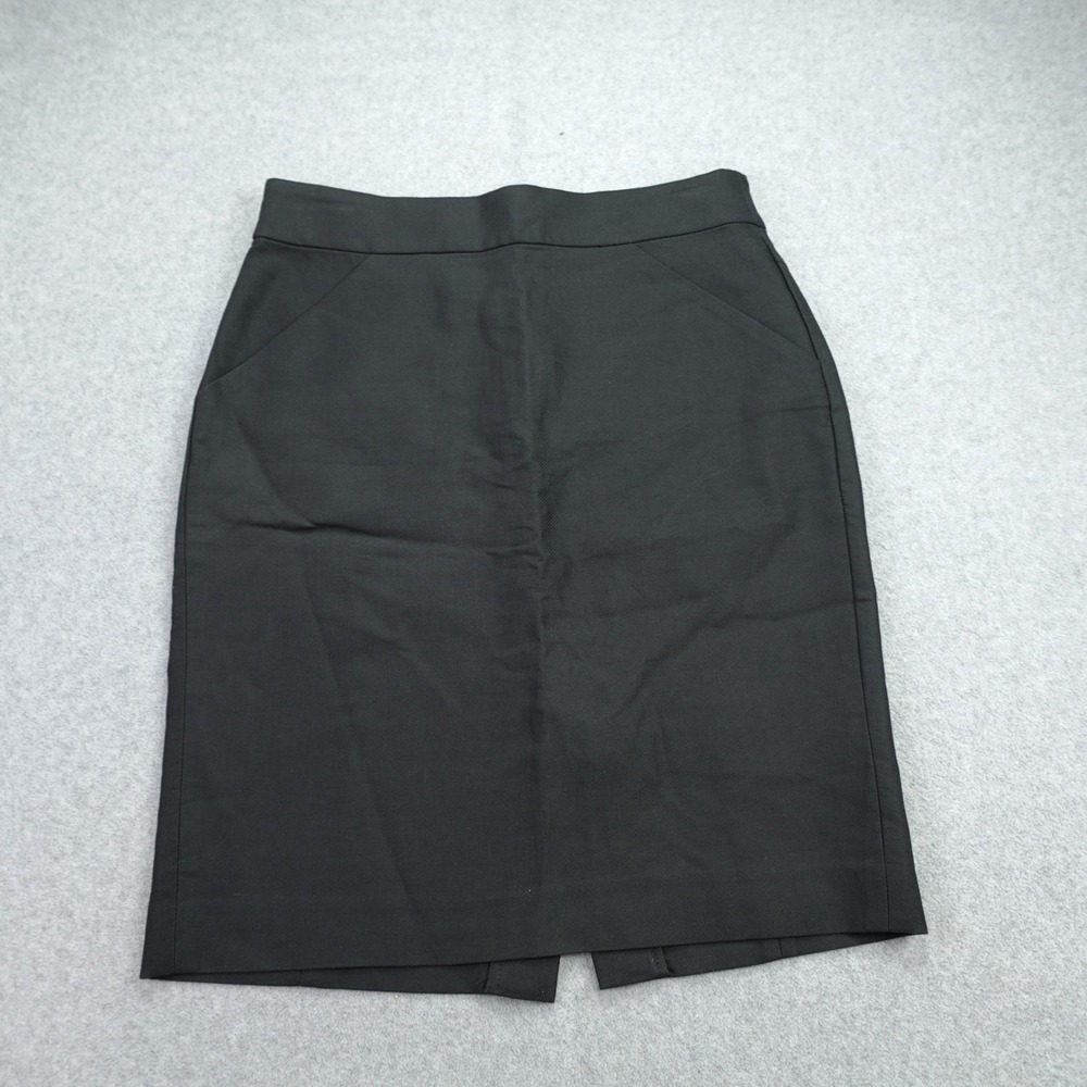 J.Crew Skirt Size‎ 2 Black Pencil Business Casual Office Cotton